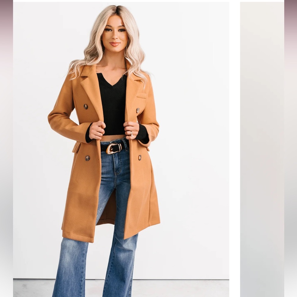 NanaMacs Tan Double-Breasted Coat - Picture 6 of 6